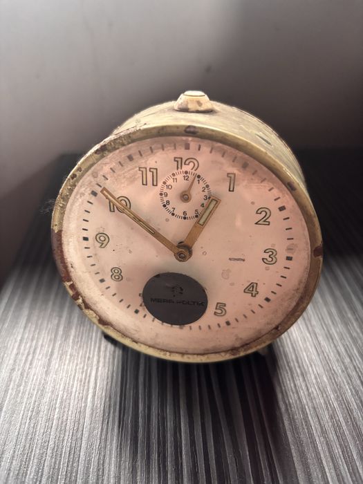 Stary zegar budzik kolekcjonerski Mera Poltik