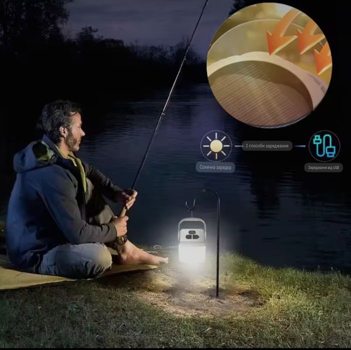 Led лампа ліхтар кемпінг рибалка блекаут