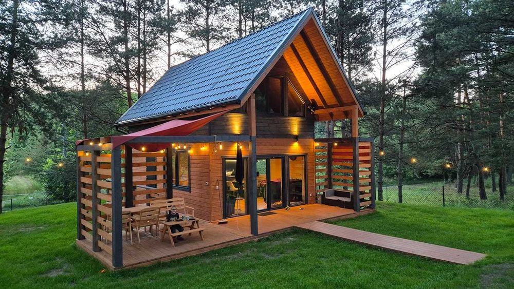 Dom 70 m2 drewniany, letniskowy lub całoroczny