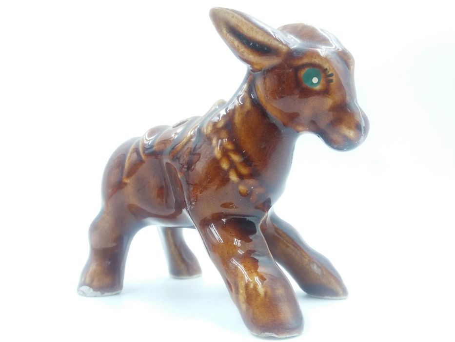 Ładna ceramiczna figurka osiołka PRL