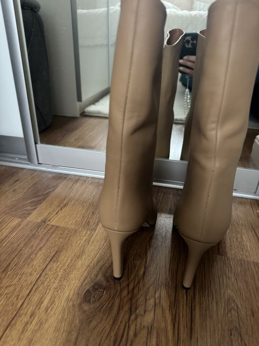 Botki skóra naturalna 39 brązowe karmel włoskie buty