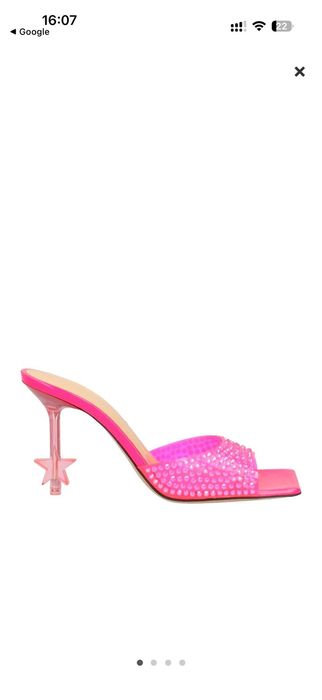 Мюли туфли  Mach&Mach Crystal-Embellished Star Vinyl&Leather Mules