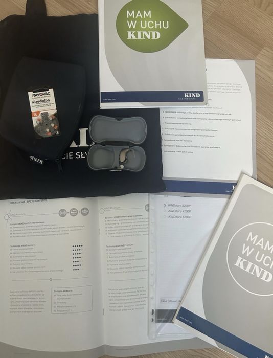 Aparat słuchowy KIND Duro 3200p + etui + baterie – stan bdb