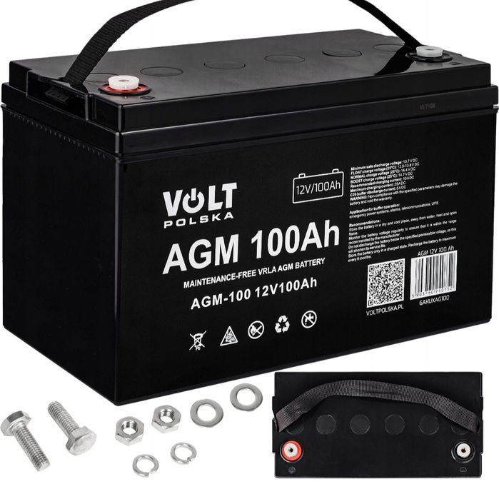 Акумулятор Agm Volt 100Ah 12в новий 2024 для перетворювач Дбж інвертор