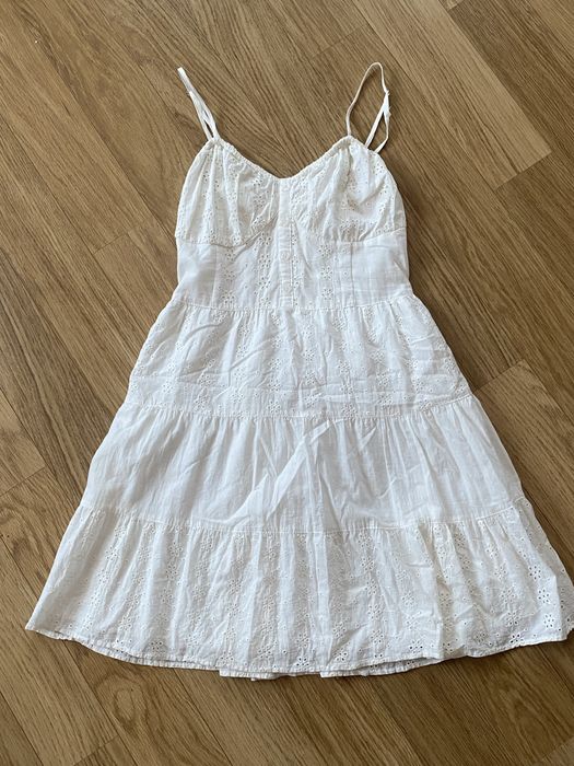 Коротка біла сукня/сарафан