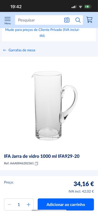 18 Jarras em vidro com asa – transparentes (ideais para sangrias)