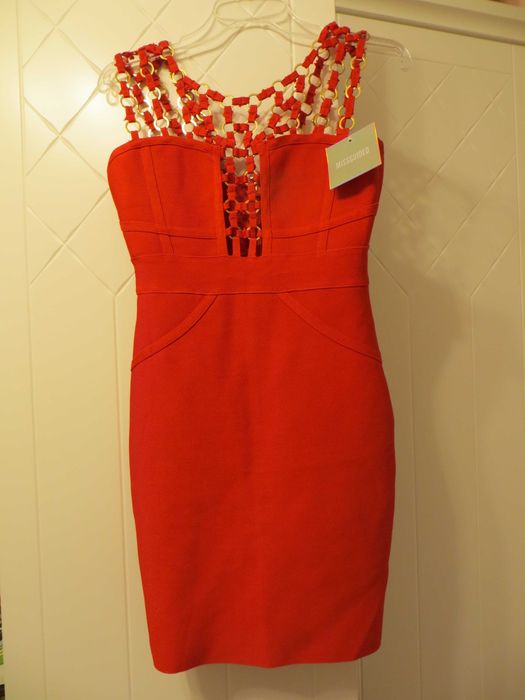 Nowa seksowna  bandażowa czerwona mini sukienka 40 L