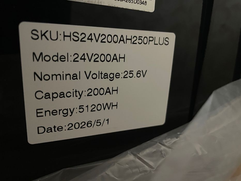Акумулятор Humsienk LiFePo4 5.1 кВт 24V200Ah Lithium Battery Літій залізо фосфат 250A BMS 6000+ циклов