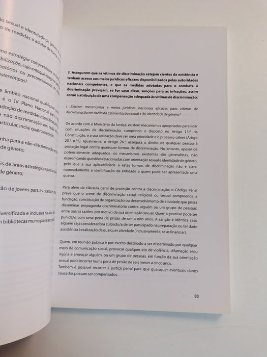 Relatório sobre a implementação... da orientação sexual ou identidade