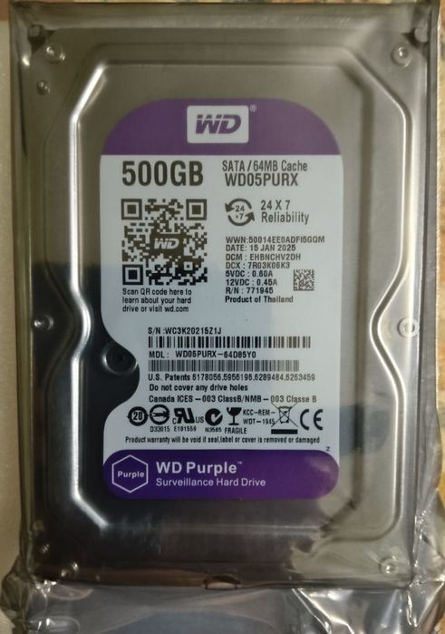 Жорсткий диск  Western digital WD Purple 500Gb 1TB, 2TB, 3TB, 4TB, 8ТВ