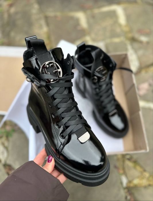 Ботинки зимние, лаковые на меху Чоботи Зимові