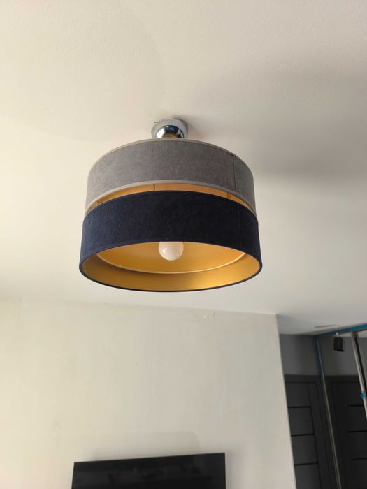 Lampa złota granatowa szara welurowa