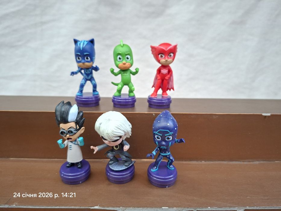 Набор фигурок 6 шт Герои в масках Pjmasks Кэтбой Гекко Алетт