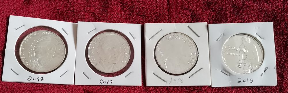 Lote de 4 Moedas 7,5€ comemorativas prata "Heróis do Desporto"