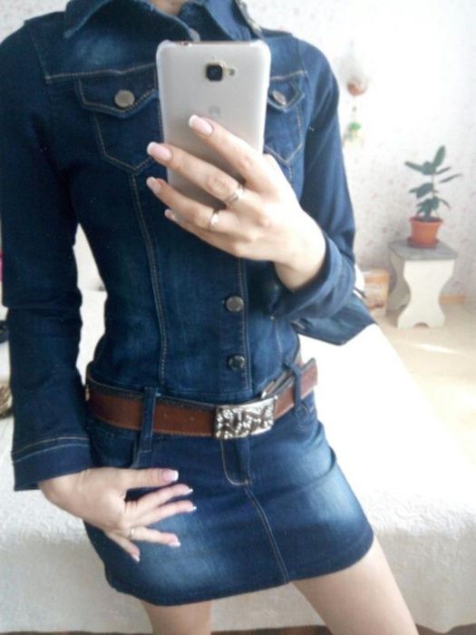 Джинсовые платье с ремнем недорого