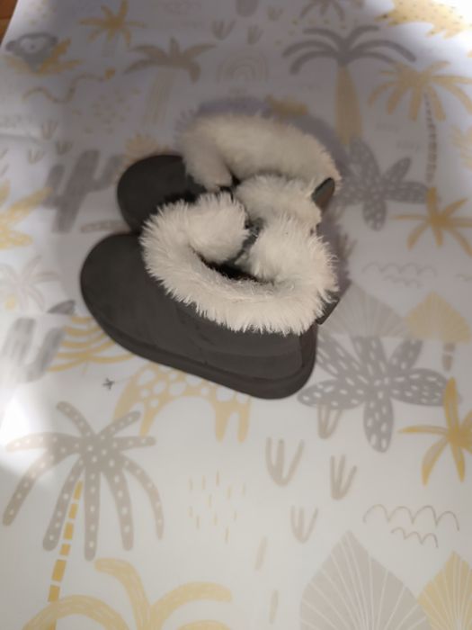 Botins / Botas de Pelo Zara Kids – Cinzento Rato – Estilo Australiano