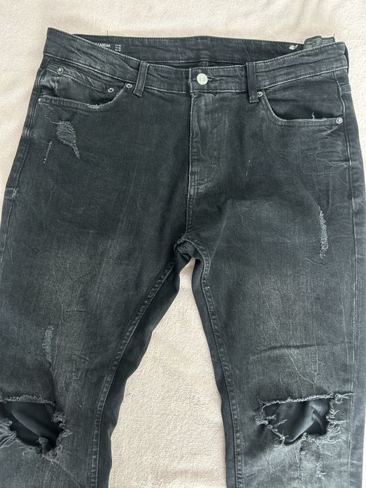 #Pull &Bear spodnie jeansowe czarne M