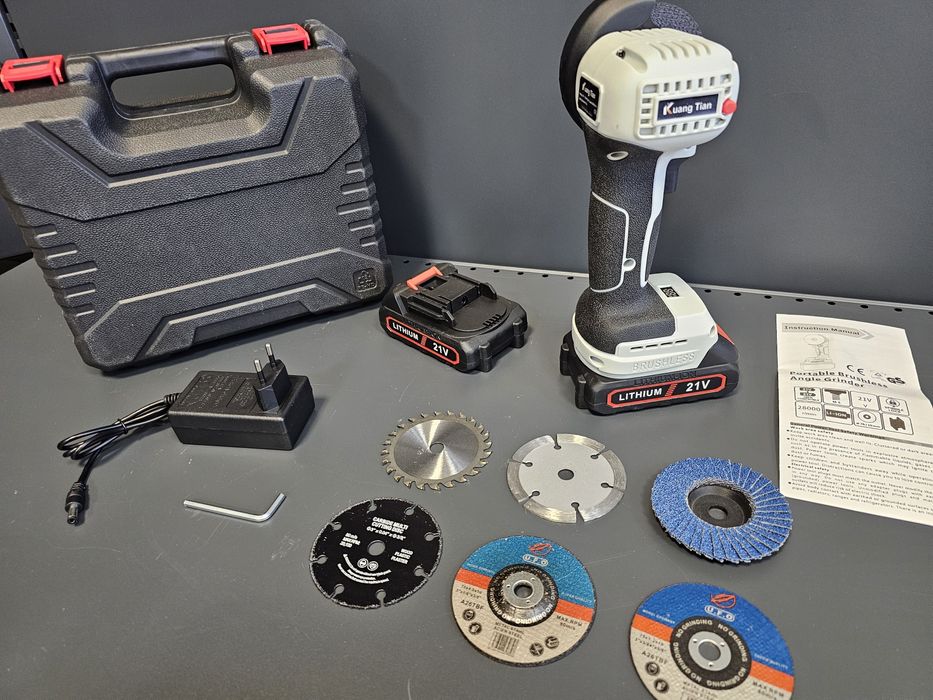 Мощная 18- 21V 76мм Мини Болгарка Kuang Tian +Комплект Дисков 7шт