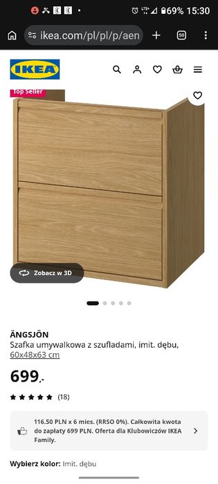 Szafka Ikea ÄNGSJÖN 60 blat gratis