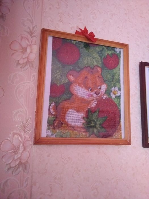 картины бисером и лентами.