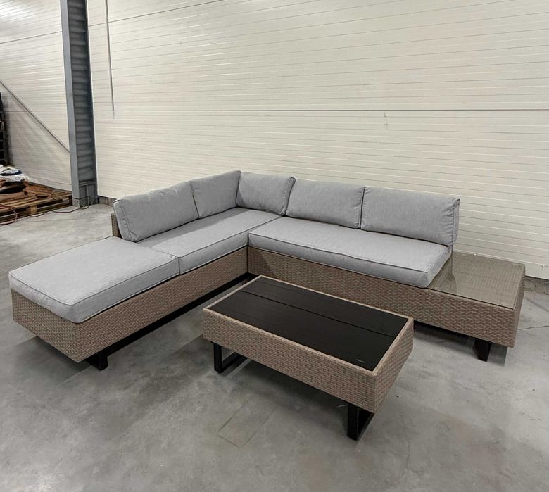 Nowy Narożnik ogrodowy ze stolikiem z technorattanu