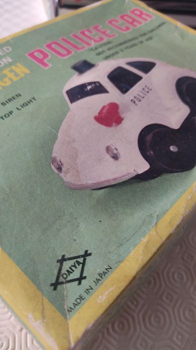 Daiya Brinquedo vintage Volkswagen Beatle carro polícia