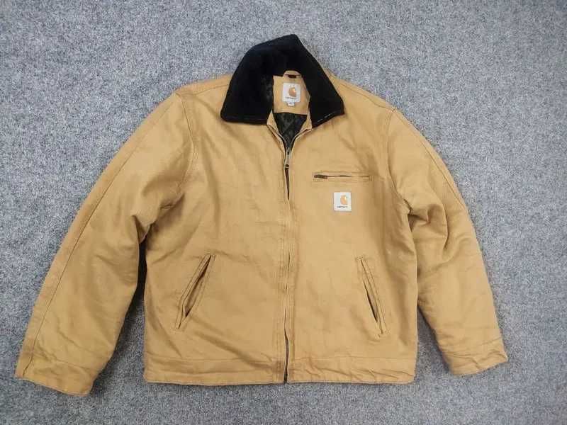 Вінтажна куртка Carhartt j001 detroit харік бежева з кишенями вітровка бомбер мілітарі тактична тепла