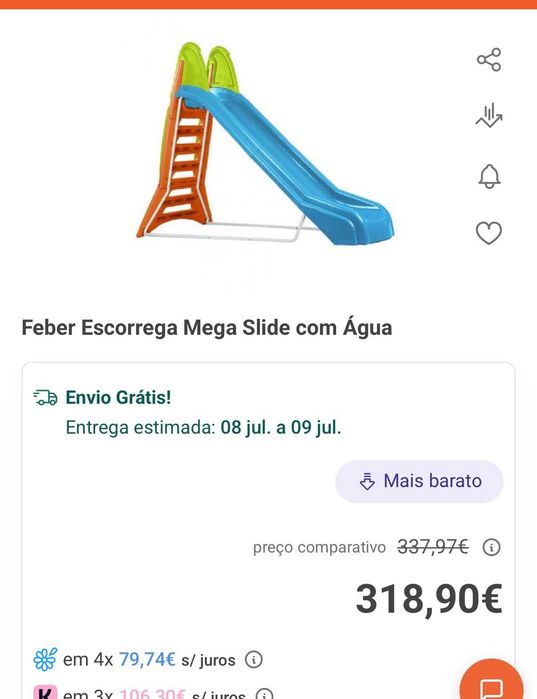 Feber Escorrega Mega Slide com Água