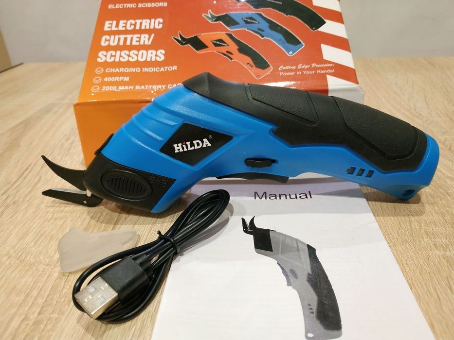 Ножницы электрические, аккумуляторные. Для ткани, кожи, картона.
