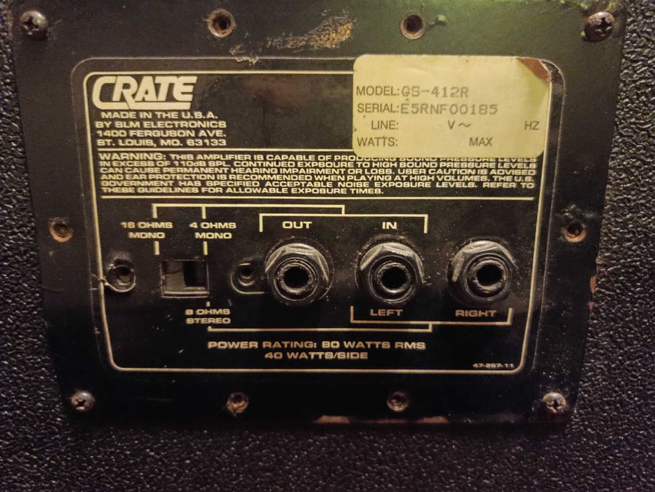 Coluna (cabinet) de guitarra 4x12 - Crate GS-412R