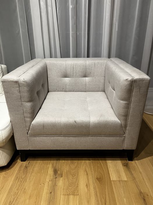 Fotel duży szary design lepszy niż Ikea Agata BRW