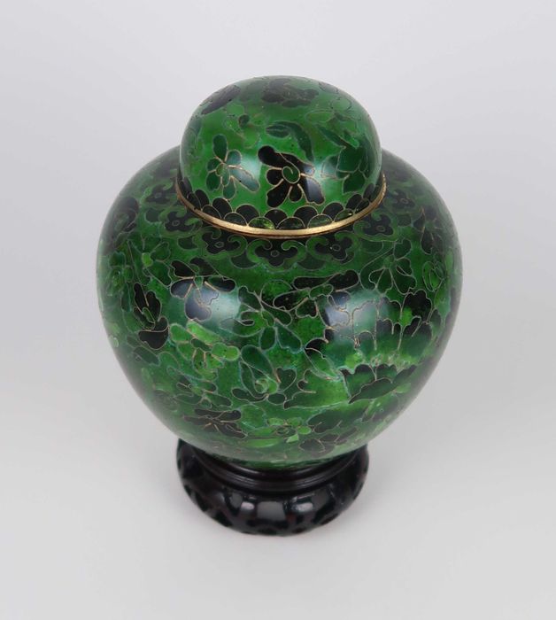 Urna Chinesa em cloisonné verde