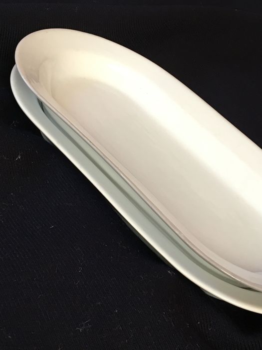 Włocławek, 2 szt paterka, śledziówka, przystawki, białe, 23,5 cm