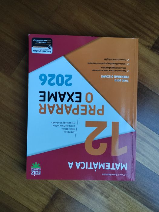 Livro Preparar o Exame Matemática A 12 Ano 2026 Raiz Editora
