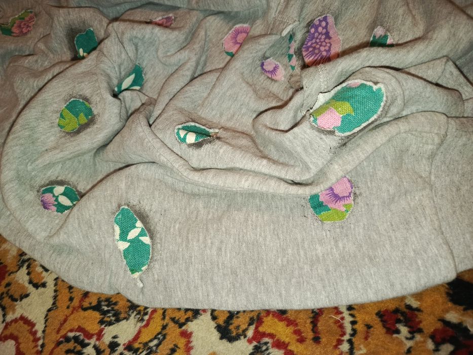 Hoodie popielata melange kaptur kangur ręcznie wykonana