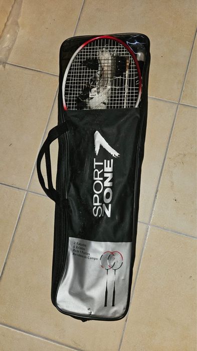 Conjunto de Badminton com Rede, Volantes e Acessórios – 1 Raquete