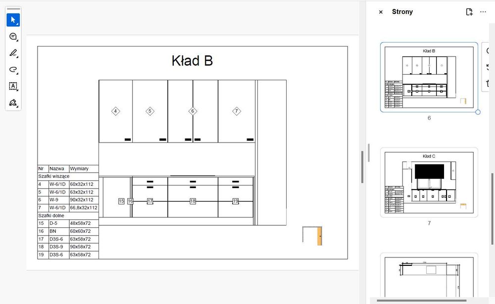 Projekt - wizualizacja mebli