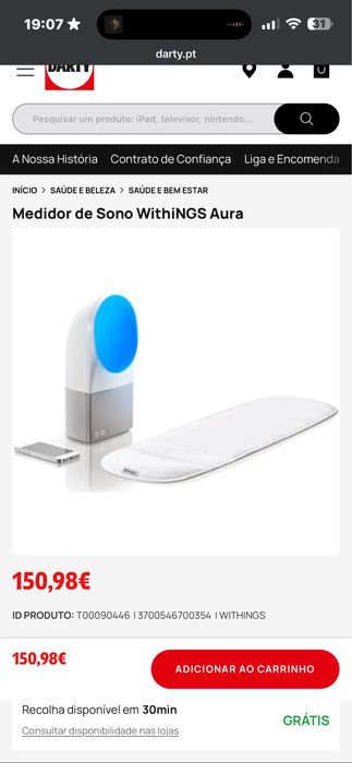 withings aura - medidor de sona - bastantes marcas de uso