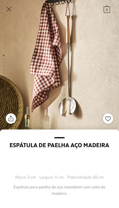 Espátula De Paelha Aço Madeira Zara Home NOVO