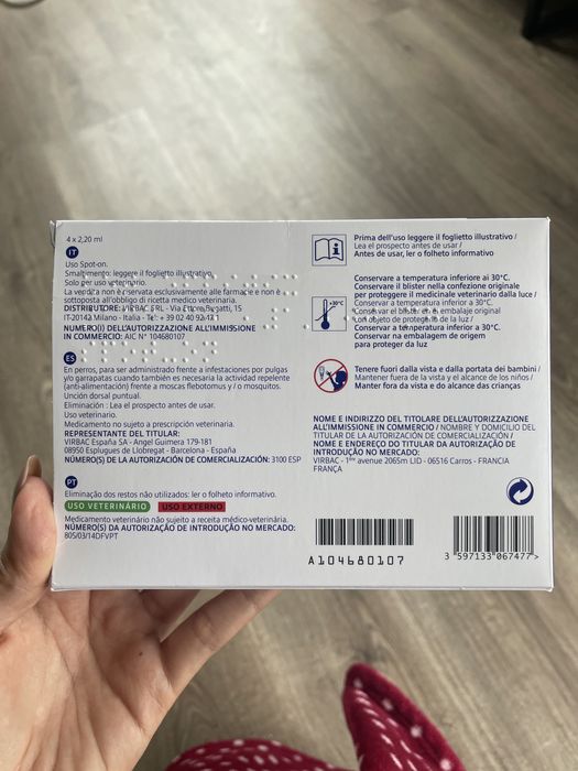 5 pipetas effitix Cão 10-20kg