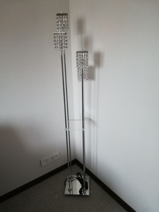 Lampa podłogowa i sufitowa- KOMPLET, Led, kryształy Glamour