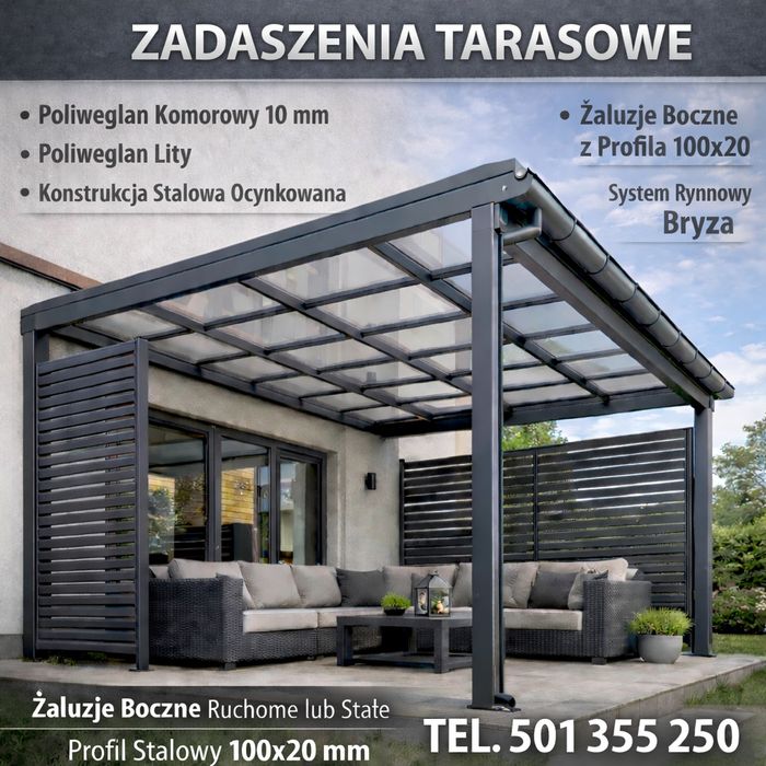 Zadaszenia tarasowe/ pergole /zaluzje