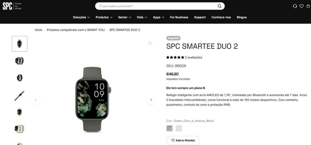 Smartwatch SPC Duo 2 Preto