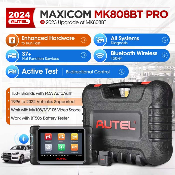 Máquina de Diagnóstico Profissional Autel MaxiCOM MK808 BT Pro - OBD