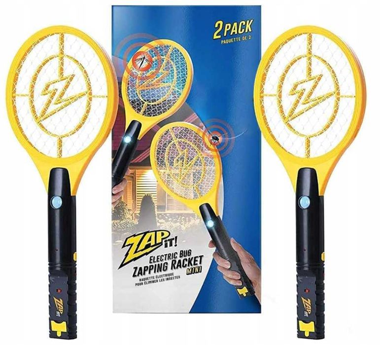 2x Łapka elektryczna na komary muchy 4000V ze światłem