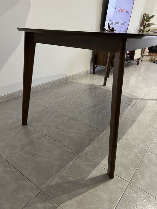 Mesa de Jantar em Madeira Escura 150x90 cm – Bom Estado