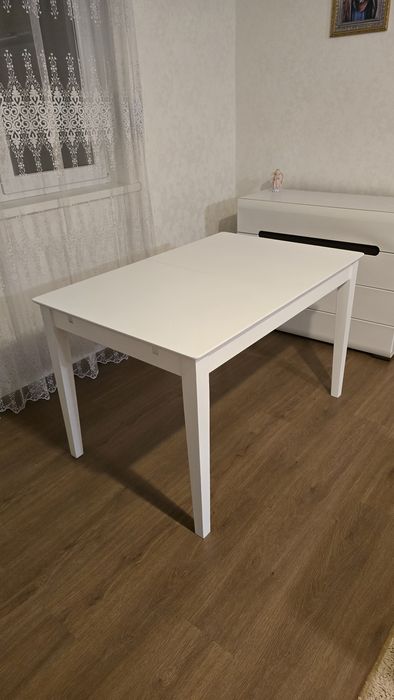 Стіл Торіно  розкладний, дерево ясень масив Білий