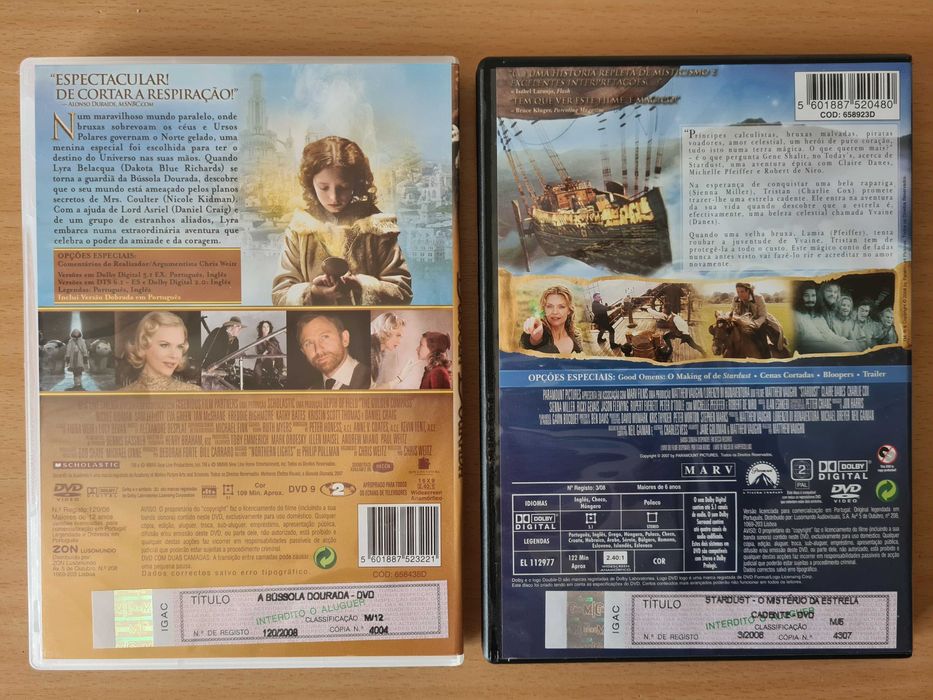 2 filmes infantis sobre fantasia: "A Bússola Dourada" e "Stardust"