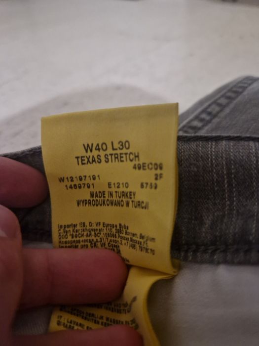 Wrangler Texas Stretch W40 L30 jeansy spodnie szare