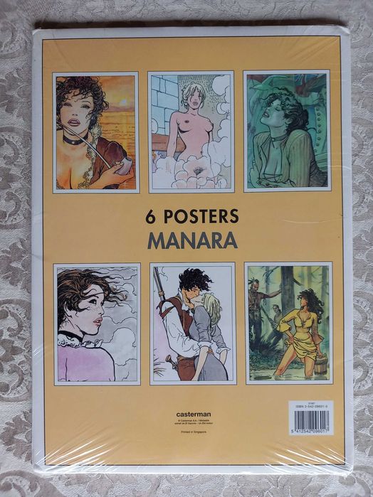 Portfolio com 6 Posters Manara da Editora Casterman - novo/selado